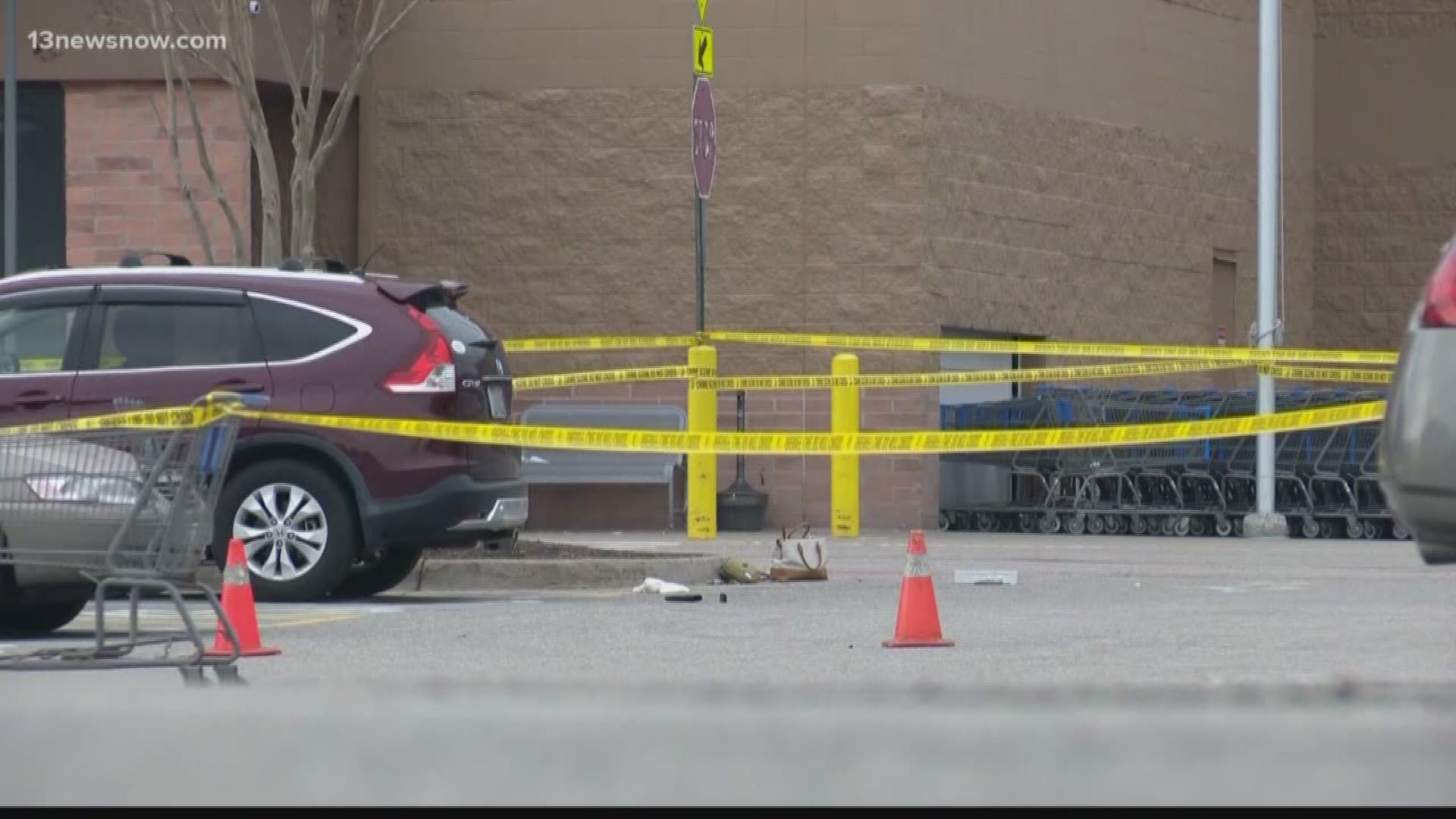 A woman was abducted from a store, then hit by gunfire, according to police.