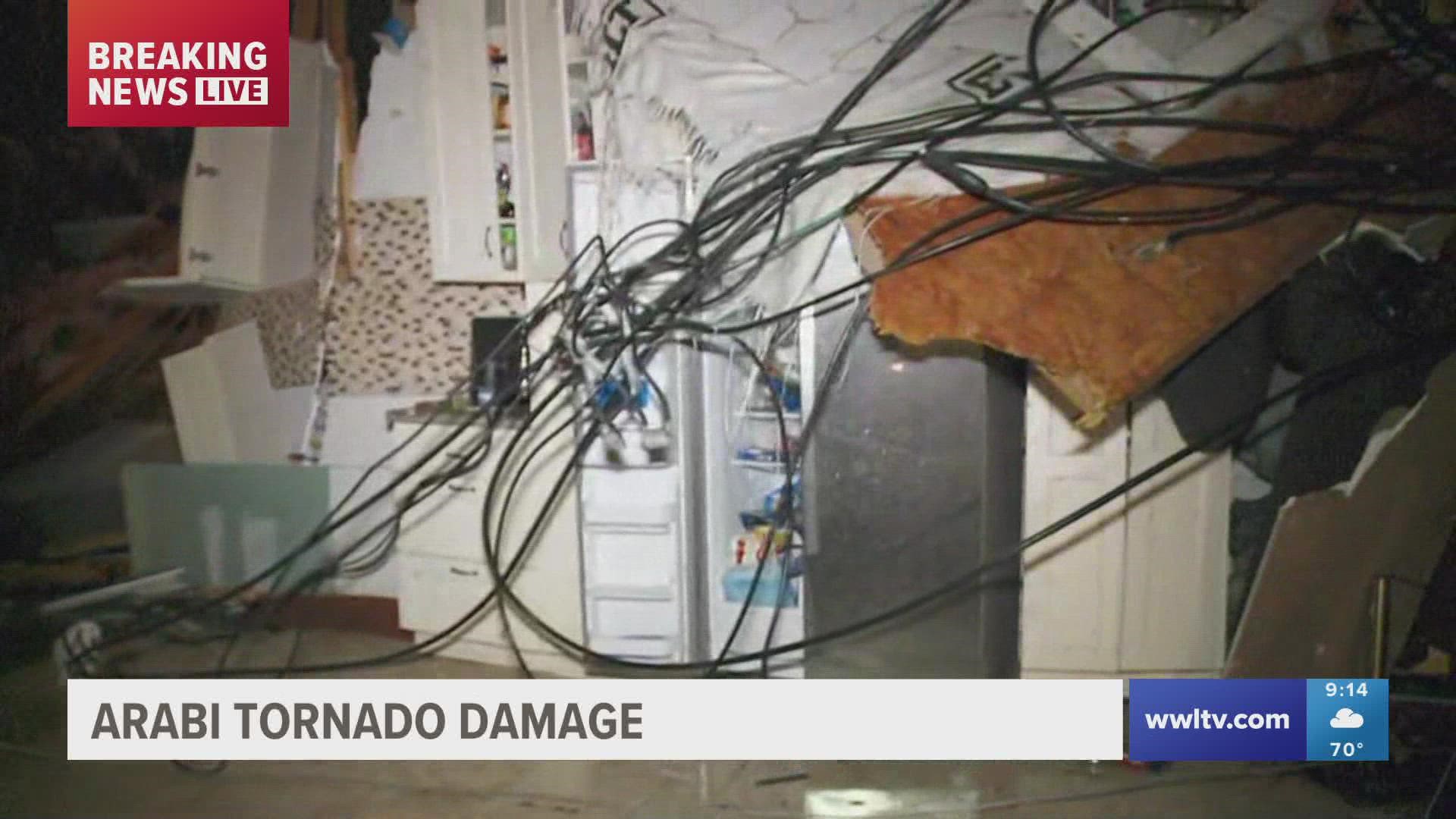 A man gives an account of a tornado destroying his house.