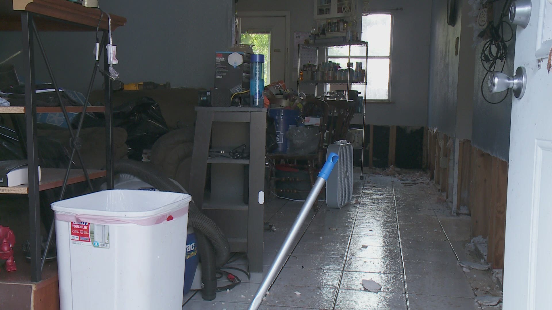 A Slidell family was displaced after Claudette brought flood waters into their early Saturday morning.