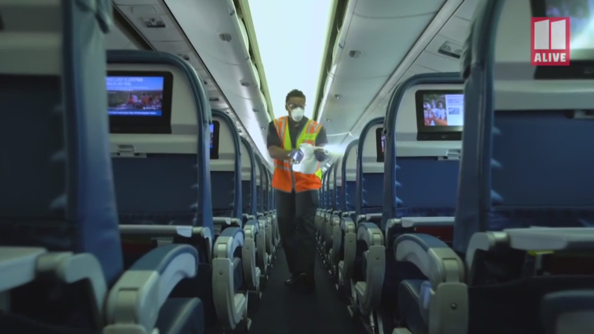 Atlanta-based Delta Air Lines says they use a high-grade, EPA-registered disinfectant on all flights, which they say is rated to combat many communicable diseases.