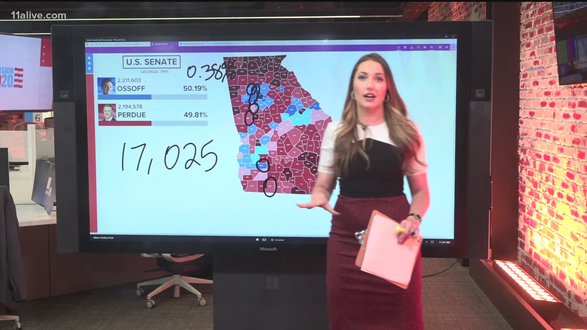 The numbers changed overnight, as votes came in from several counties across the state. Perdue was in the lead Tuesday night, but that changed early Wednesday.